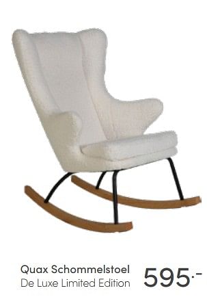 Aanbiedingen Quax schommelstoel de luxe limited edition - Quax - Geldig van 03/04/2022 tot 09/04/2022 bij Baby & Tiener Megastore