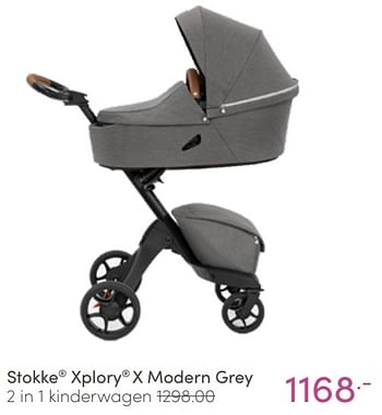 Aanbiedingen Stokke xplory x modern grey 2 in 1 kinderwagen - Stokke - Geldig van 03/04/2022 tot 09/04/2022 bij Baby & Tiener Megastore