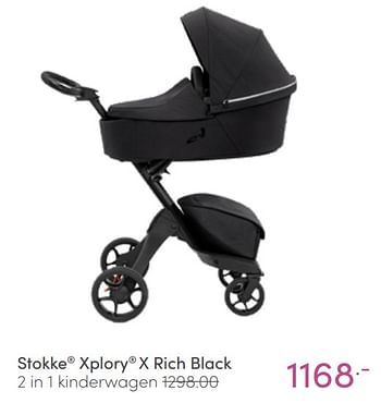 Aanbiedingen Stokke xplory x rich black 2 in 1 kinderwagen - Stokke - Geldig van 03/04/2022 tot 09/04/2022 bij Baby & Tiener Megastore