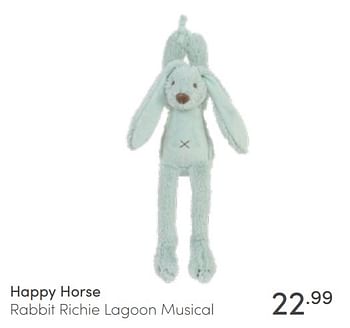 Aanbiedingen Happy horse rabbit richie lagoon musical - Happy Horse - Geldig van 03/04/2022 tot 09/04/2022 bij Baby & Tiener Megastore