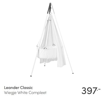Aanbiedingen Leander classic wiegje white compleet - Playgro - Geldig van 03/04/2022 tot 09/04/2022 bij Baby & Tiener Megastore