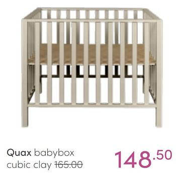 Aanbiedingen Quax babybox cubic clay - Quax - Geldig van 03/04/2022 tot 09/04/2022 bij Baby & Tiener Megastore