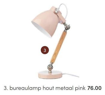Aanbiedingen Bureaulamp hout metaal pink - Lifetime Kidsrooms - Geldig van 03/04/2022 tot 16/04/2022 bij Baby & Tiener Megastore