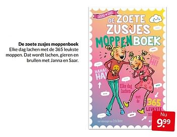 Aanbiedingen De zoete zusjes moppenboek - Huismerk - Boekenvoordeel - Geldig van 02/04/2022 tot 10/04/2022 bij Boekenvoordeel