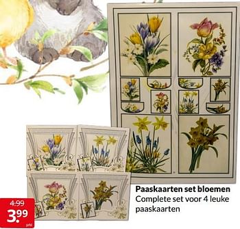 Aanbiedingen Paaskaarten set bloemen - Huismerk - Boekenvoordeel - Geldig van 02/04/2022 tot 10/04/2022 bij Boekenvoordeel