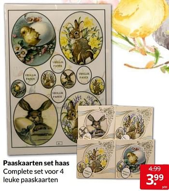 Aanbiedingen Paaskaarten set haas - Huismerk - Boekenvoordeel - Geldig van 02/04/2022 tot 10/04/2022 bij Boekenvoordeel