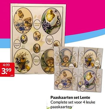 Aanbiedingen Paaskaarten set lente - Huismerk - Boekenvoordeel - Geldig van 02/04/2022 tot 10/04/2022 bij Boekenvoordeel