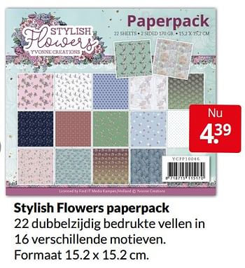 Aanbiedingen Stylish flowers paperpack - Huismerk - Boekenvoordeel - Geldig van 02/04/2022 tot 10/04/2022 bij Boekenvoordeel