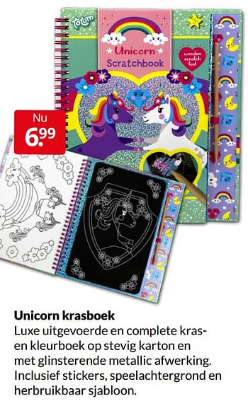 Aanbiedingen Unicorn krasboek - Huismerk - Boekenvoordeel - Geldig van 02/04/2022 tot 10/04/2022 bij Boekenvoordeel