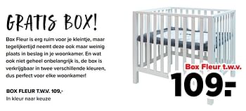 Aanbiedingen Box fleur t.w.v. - Huismerk - Baby-Dump - Geldig van 28/03/2022 tot 23/04/2022 bij Baby-Dump