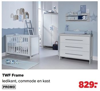 Aanbiedingen Twf frame ledikant, commode en kast - TWF - Geldig van 28/03/2022 tot 23/04/2022 bij Baby-Dump