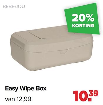 Aanbiedingen Bebe-jou easy wipe box - Bebe-jou - Geldig van 28/03/2022 tot 23/04/2022 bij Baby-Dump