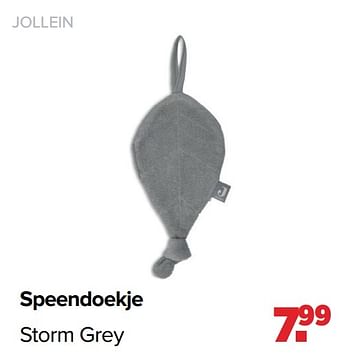 Aanbiedingen Jollein speendoekje storm grey - Jollein - Geldig van 28/03/2022 tot 23/04/2022 bij Baby-Dump
