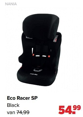 Aanbiedingen Nania eco racer sp black - Nania - Geldig van 28/03/2022 tot 23/04/2022 bij Baby-Dump