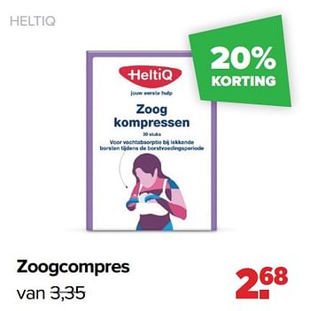 Aanbiedingen Heltiq zoogcompres - Heltiq - Geldig van 28/03/2022 tot 23/04/2022 bij Baby-Dump