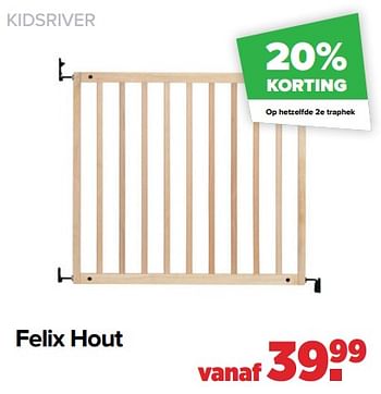 Aanbiedingen Kidsriver felix hout - Kidsriver - Geldig van 28/03/2022 tot 23/04/2022 bij Baby-Dump