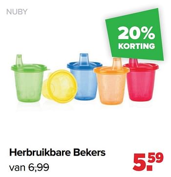 Aanbiedingen Nuby herbruikbare bekers - Nuby - Geldig van 28/03/2022 tot 23/04/2022 bij Baby-Dump