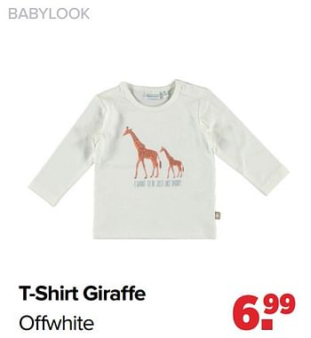 Aanbiedingen Babylook t-shirt giraffe offwhite - Baby look - Geldig van 28/03/2022 tot 23/04/2022 bij Baby-Dump