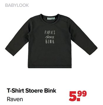 Aanbiedingen Babylook t-shirt stoere bink raven - Baby look - Geldig van 28/03/2022 tot 23/04/2022 bij Baby-Dump