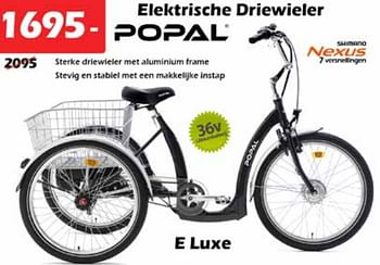 Aanbiedingen Elektrische driewieler - Popal - Geldig van 31/03/2022 tot 24/04/2022 bij Itek
