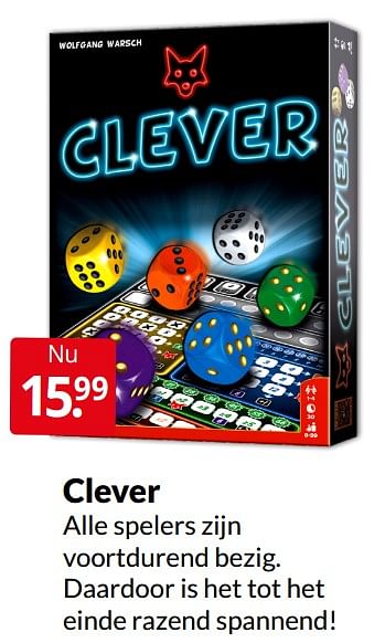 Aanbiedingen Clever - 999games - Geldig van 09/04/2022 tot 17/04/2022 bij Boekenvoordeel