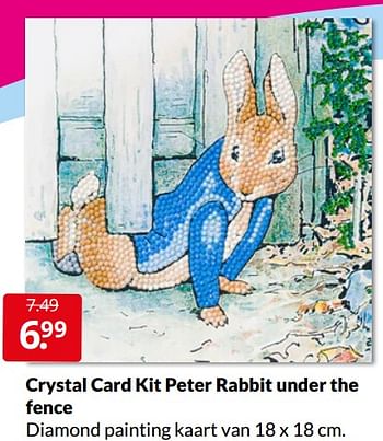 Aanbiedingen Crystal card kit peter rabbit under the fence - Huismerk - Boekenvoordeel - Geldig van 09/04/2022 tot 17/04/2022 bij Boekenvoordeel