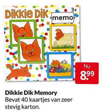 Aanbiedingen Dikkie dik memory - Huismerk - Boekenvoordeel - Geldig van 09/04/2022 tot 17/04/2022 bij Boekenvoordeel