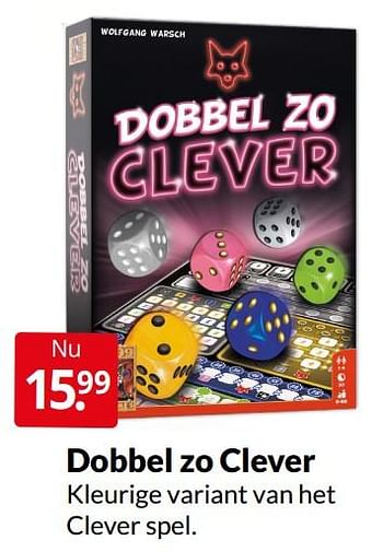 Aanbiedingen Dobbel zo clever - 999games - Geldig van 09/04/2022 tot 17/04/2022 bij Boekenvoordeel