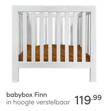 Aanbiedingen Babybox finn in hoogte verstelbaar - Huismerk - Baby &amp; Tiener Megastore - Geldig van 10/04/2022 tot 16/04/2022 bij Baby & Tiener Megastore