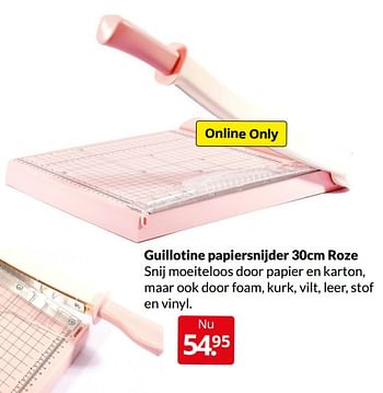 Aanbiedingen Guillotine papiersnijder roze - Huismerk - Boekenvoordeel - Geldig van 09/04/2022 tot 17/04/2022 bij Boekenvoordeel