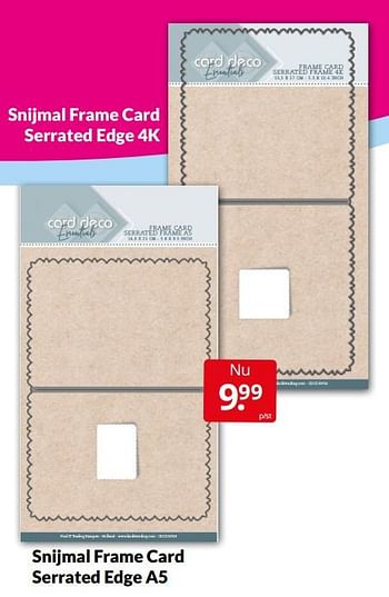 Aanbiedingen Snijmal frame card serrated edge 4k - Card Deco Essentials - Geldig van 09/04/2022 tot 17/04/2022 bij Boekenvoordeel