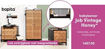 Aanbiedingen Babykamer job vintage honey - Bopita - Geldig van 10/04/2022 tot 16/04/2022 bij Baby & Tiener Megastore