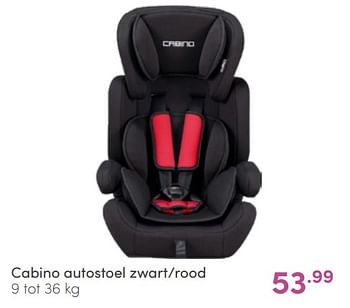 Aanbiedingen Cabino autostoel zwart-rood - Cabino - Geldig van 10/04/2022 tot 16/04/2022 bij Baby & Tiener Megastore