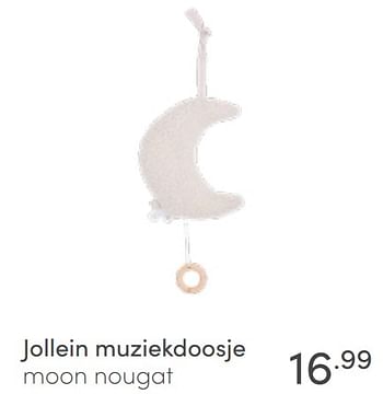 Aanbiedingen Jollein muziekdoosje moon nougat - Jollein - Geldig van 10/04/2022 tot 16/04/2022 bij Baby & Tiener Megastore