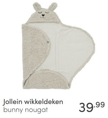 Aanbiedingen Jollein wikkeldeken bunny nougat - Jollein - Geldig van 10/04/2022 tot 16/04/2022 bij Baby & Tiener Megastore