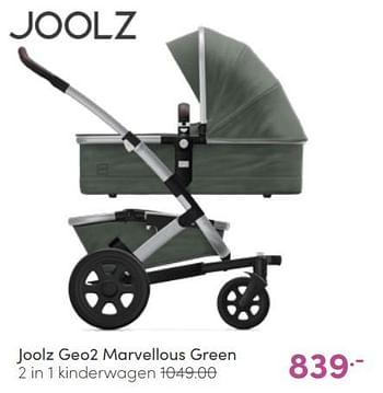Aanbiedingen Joolz geo2 marvellous green 2 in 1 kinderwagen - Joolz - Geldig van 10/04/2022 tot 16/04/2022 bij Baby & Tiener Megastore