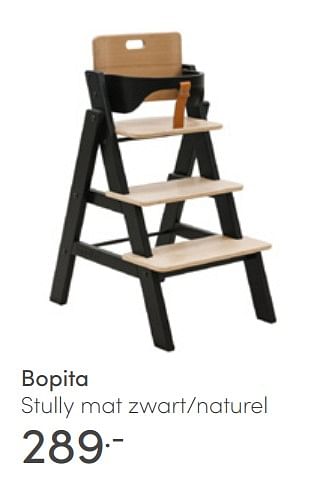 Aanbiedingen Bopita stully mat zwart-naturel - Bopita - Geldig van 10/04/2022 tot 16/04/2022 bij Baby & Tiener Megastore
