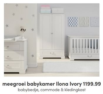 Aanbiedingen Meegroei babykamer ilona ivory - Huismerk - Baby &amp; Tiener Megastore - Geldig van 10/04/2022 tot 16/04/2022 bij Baby & Tiener Megastore