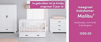 Aanbiedingen Meegroei babykamer malibu - Huismerk - Baby &amp; Tiener Megastore - Geldig van 10/04/2022 tot 16/04/2022 bij Baby & Tiener Megastore