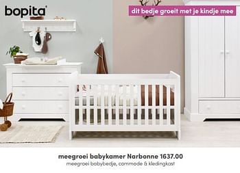 Aanbiedingen Meegroei babykamer narbonne - Bopita - Geldig van 10/04/2022 tot 16/04/2022 bij Baby & Tiener Megastore