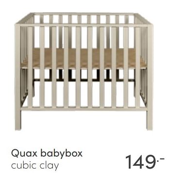 Aanbiedingen Quax babybox cubic clay - Quax - Geldig van 10/04/2022 tot 16/04/2022 bij Baby & Tiener Megastore