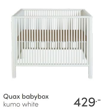 Aanbiedingen Quax babybox kumo white - Quax - Geldig van 10/04/2022 tot 16/04/2022 bij Baby & Tiener Megastore