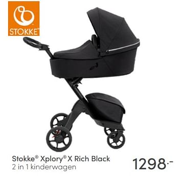 Aanbiedingen Stokke xplory x rich black 2 in 1 kinderwagen - Stokke - Geldig van 10/04/2022 tot 16/04/2022 bij Baby & Tiener Megastore