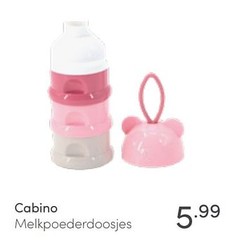 Aanbiedingen Cabino melkpoederdoosjes - Cabino - Geldig van 10/04/2022 tot 16/04/2022 bij Baby & Tiener Megastore
