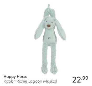Aanbiedingen Happy horse rabbit richie lagoon musical - Happy Horse - Geldig van 10/04/2022 tot 16/04/2022 bij Baby & Tiener Megastore