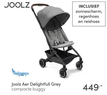 Aanbiedingen Joolz aer delightfull grey compacte buggy - Joolz - Geldig van 10/04/2022 tot 16/04/2022 bij Baby & Tiener Megastore
