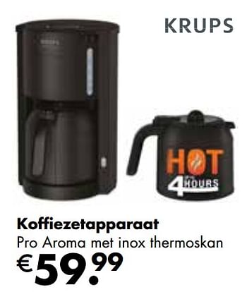 Aanbiedingen Koffiezetapparaat pro aroma met inox thermoskan - Krups - Geldig van 25/04/2022 tot 21/05/2022 bij Multi Bazar