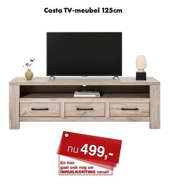 Aanbiedingen Costa tv-meubel - Huismerk - Woon Square - Geldig van 11/04/2022 tot 18/04/2022 bij Woon Square