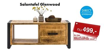 Aanbiedingen Salontafel glenwood - Huismerk - Woon Square - Geldig van 11/04/2022 tot 18/04/2022 bij Woon Square