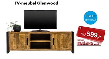Aanbiedingen Tv-meubel glenwood - Huismerk - Woon Square - Geldig van 11/04/2022 tot 18/04/2022 bij Woon Square